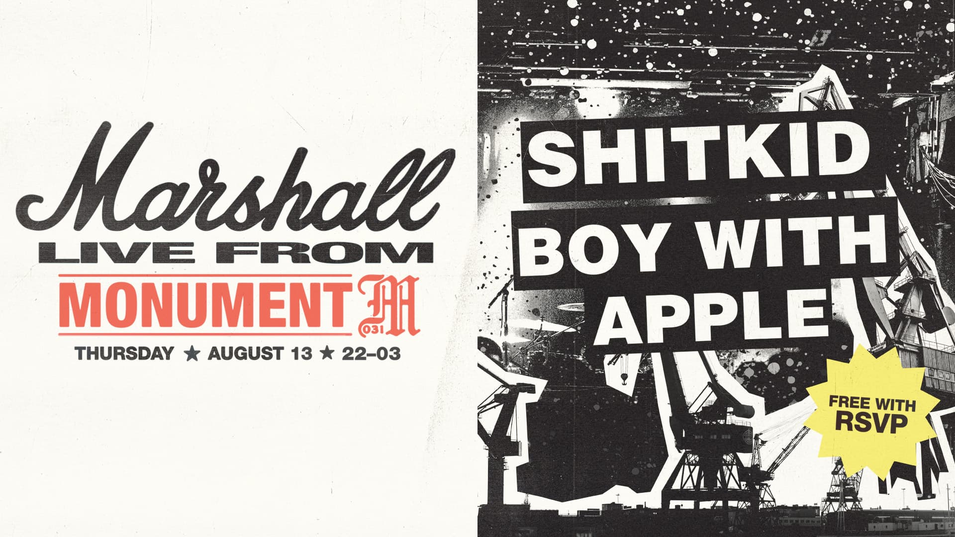 Marshall Live from Monument 13/8: Shitkid & Boy With Apple